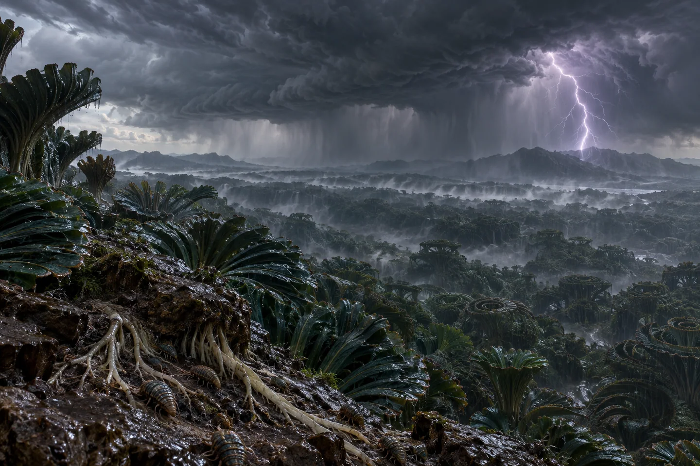 Lightning over the canopy