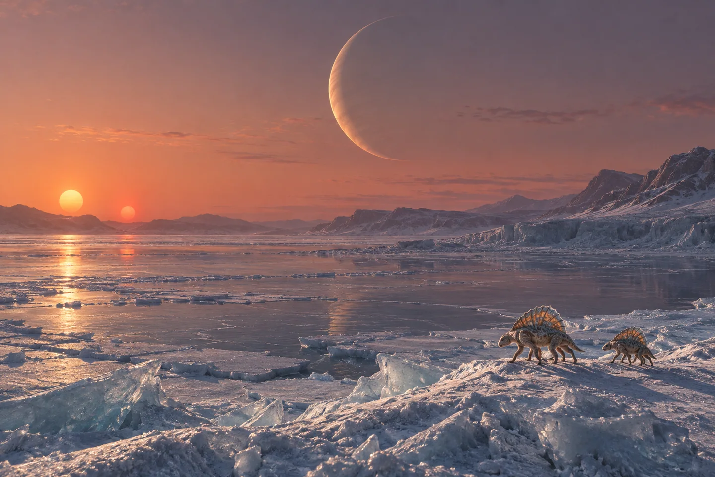 Imagined view associated with Kepler-16 b